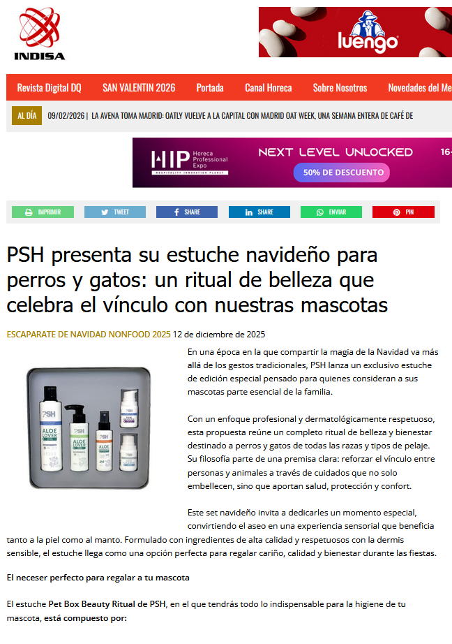 En una época en la que compartir la magia de la Navidad va más allá de los gestos tradicionales, PSH lanza un exclusivo estuche de edición especial pensado para quienes consideran a sus mascotas parte esencial de la familia. Con un enfoque profesional y dermatológicamente respetuoso, esta propuesta reúne un completo ritual de belleza y bienestar destinado a perros y gatos de todas las razas y tipos de pelaje. Su filosofía parte de una premisa clara: reforzar el vínculo entre personas y animales a través de cuidados que no solo embellecen, sino que aportan salud, protección y confort.